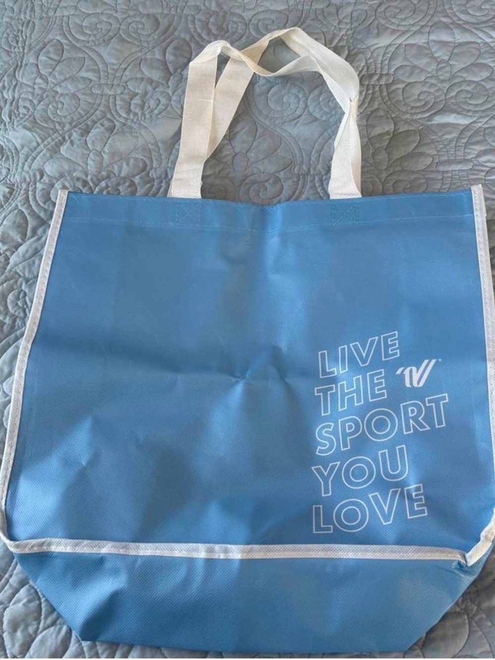 Varsity Cheer Blue Canvas Tote Bag - Live The Sport You Love